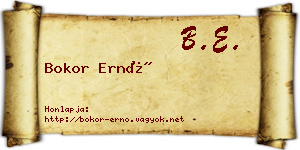 Bokor Ernő névjegykártya
